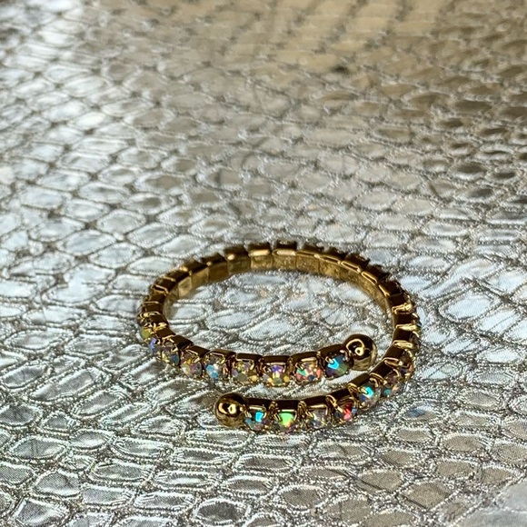 TOE RING Elegant Adjustable Sparkly Clear AB Crystal Tarnish Free Big Toe R… - Picture 3 of 3